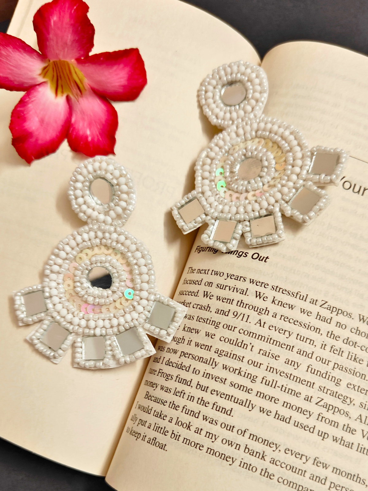 The Glossy Coral Abundance Earrings in White