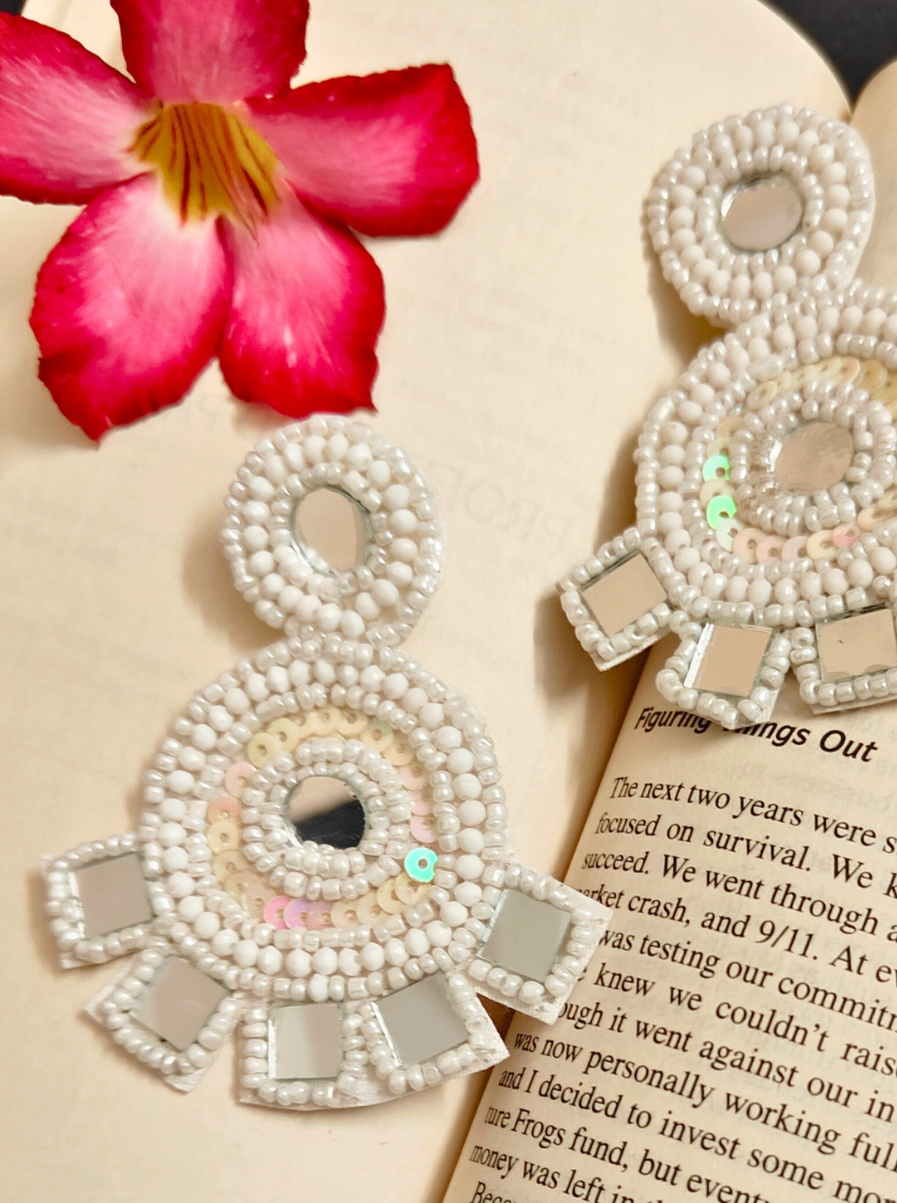 The Glossy Coral Abundance Earrings in White