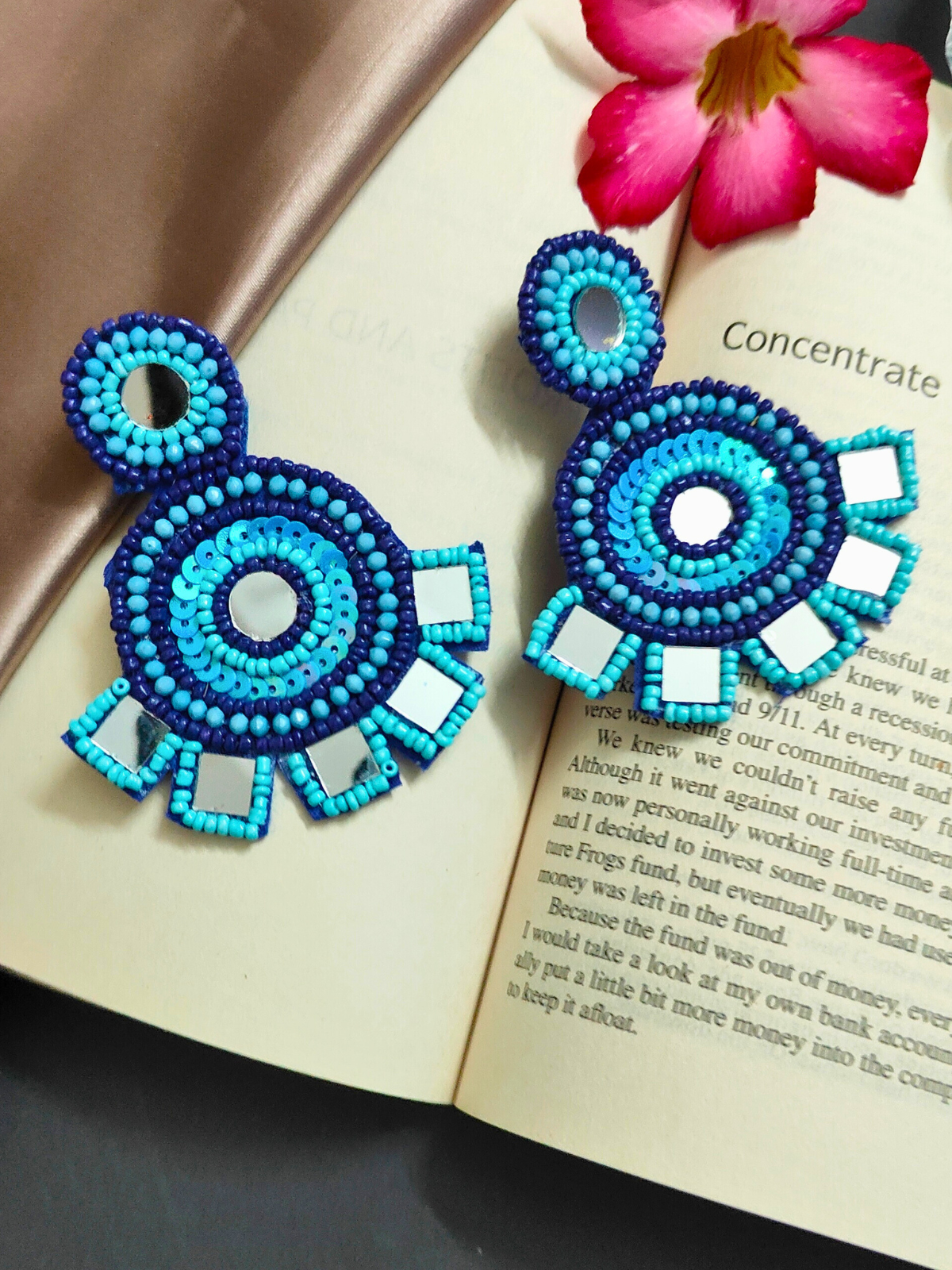 The Glossy Coral Abundance Earrings in Blue
