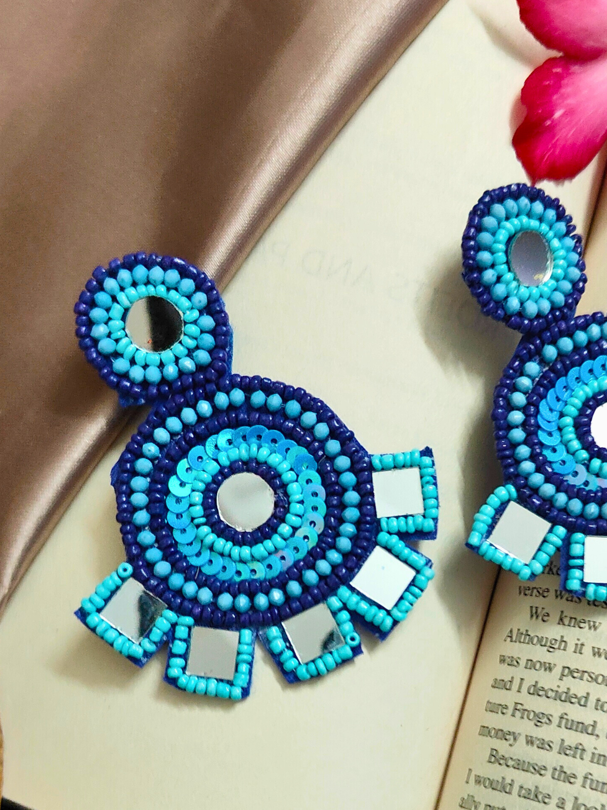 The Glossy Coral Abundance Earrings in Blue