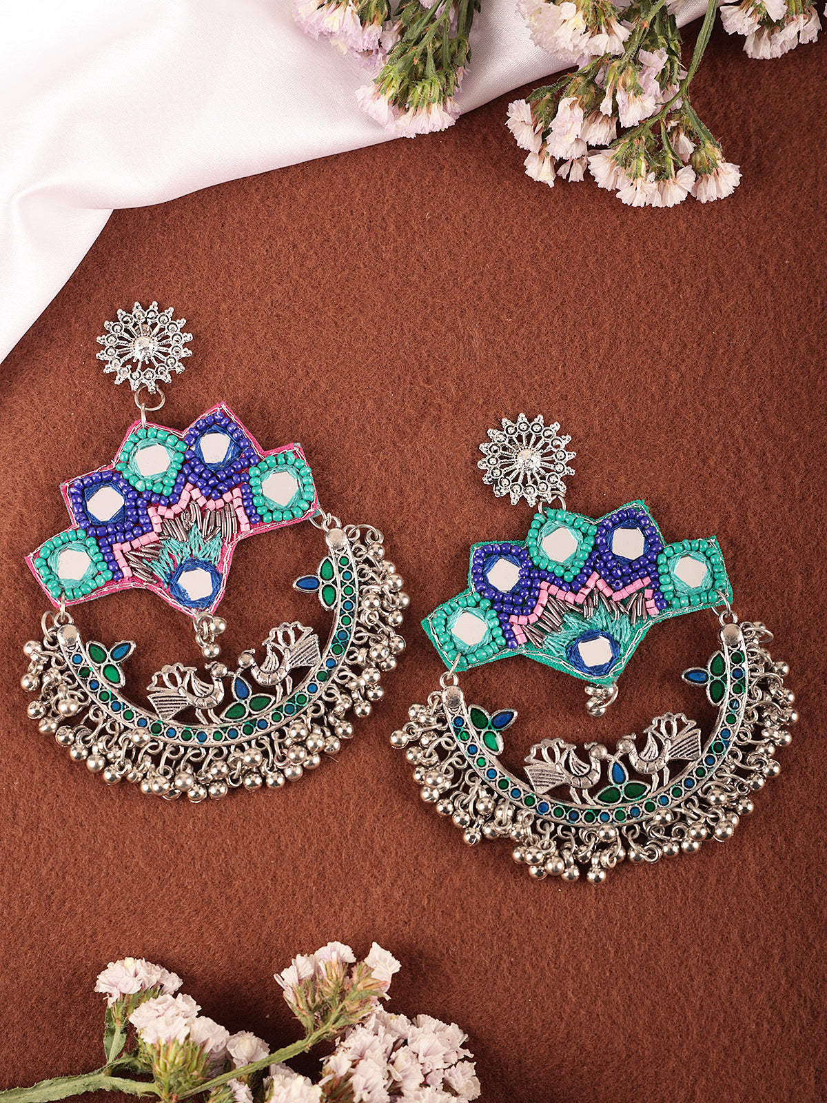Aviara Elegance Jhumka in shades of blue