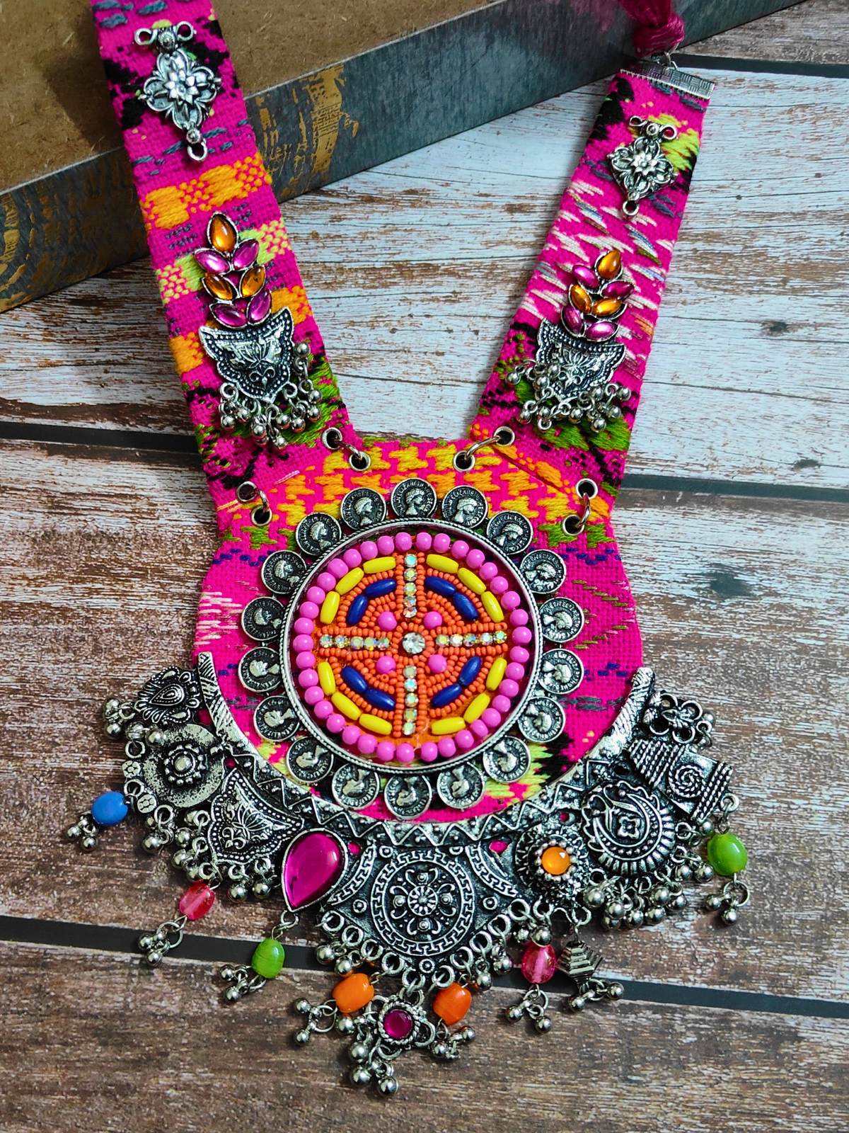 The Skittle Boho Necklace in Pink