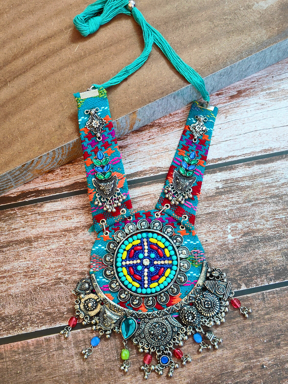 The Skittle Boho Necklace in Green