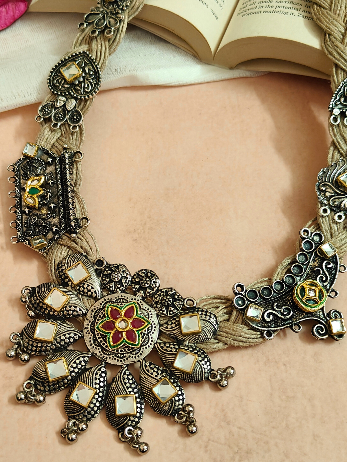 The Classy Ornated Jute Necklace