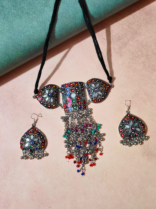 The Beguiling Meenakari Clasp Choker Set