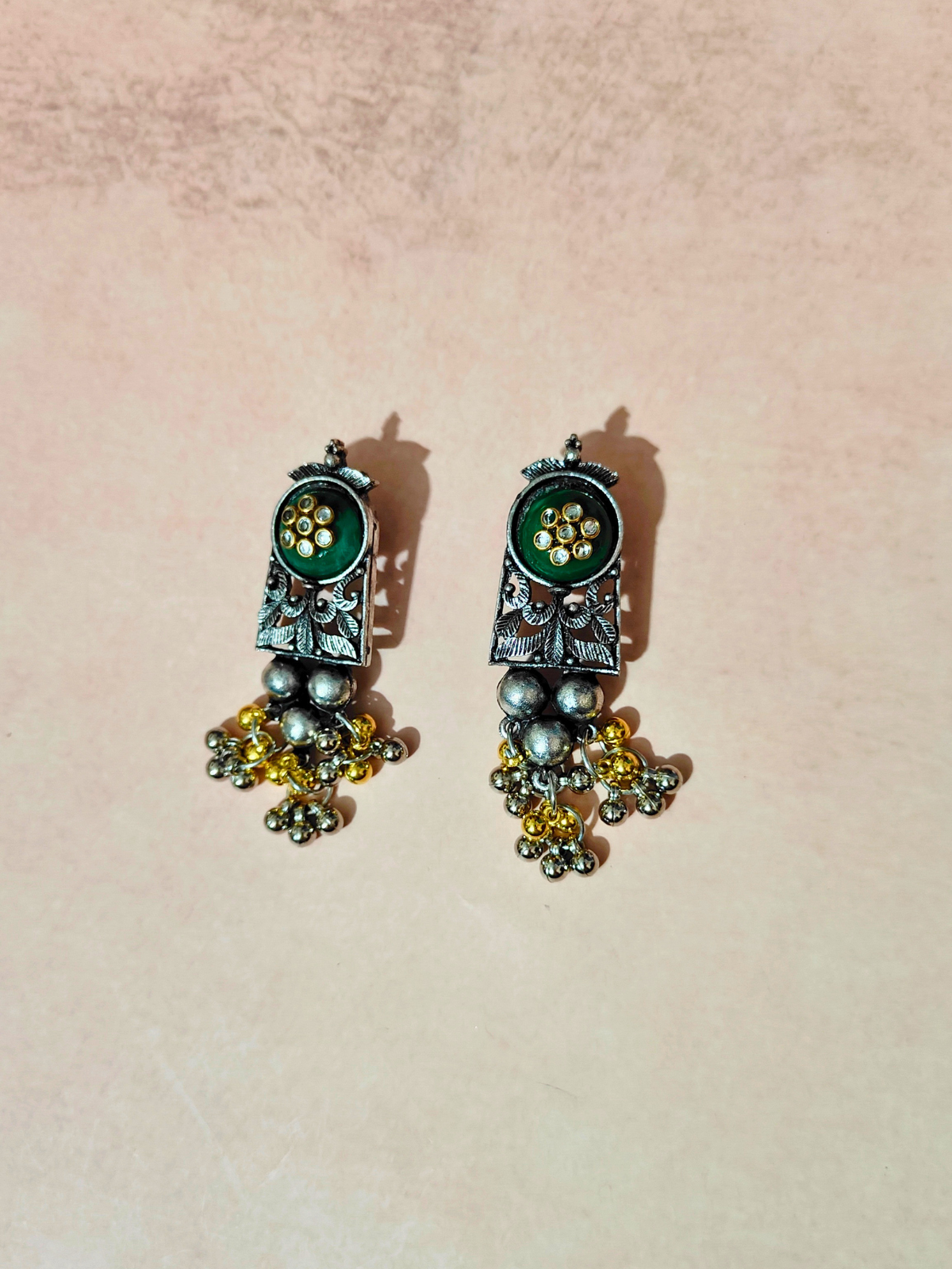 The Cutesy Globule Choker Set with Green Stone