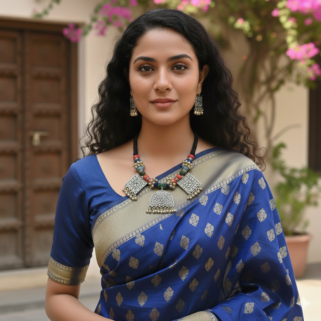 The Cheerful Necklace Set in Multicolor Thread