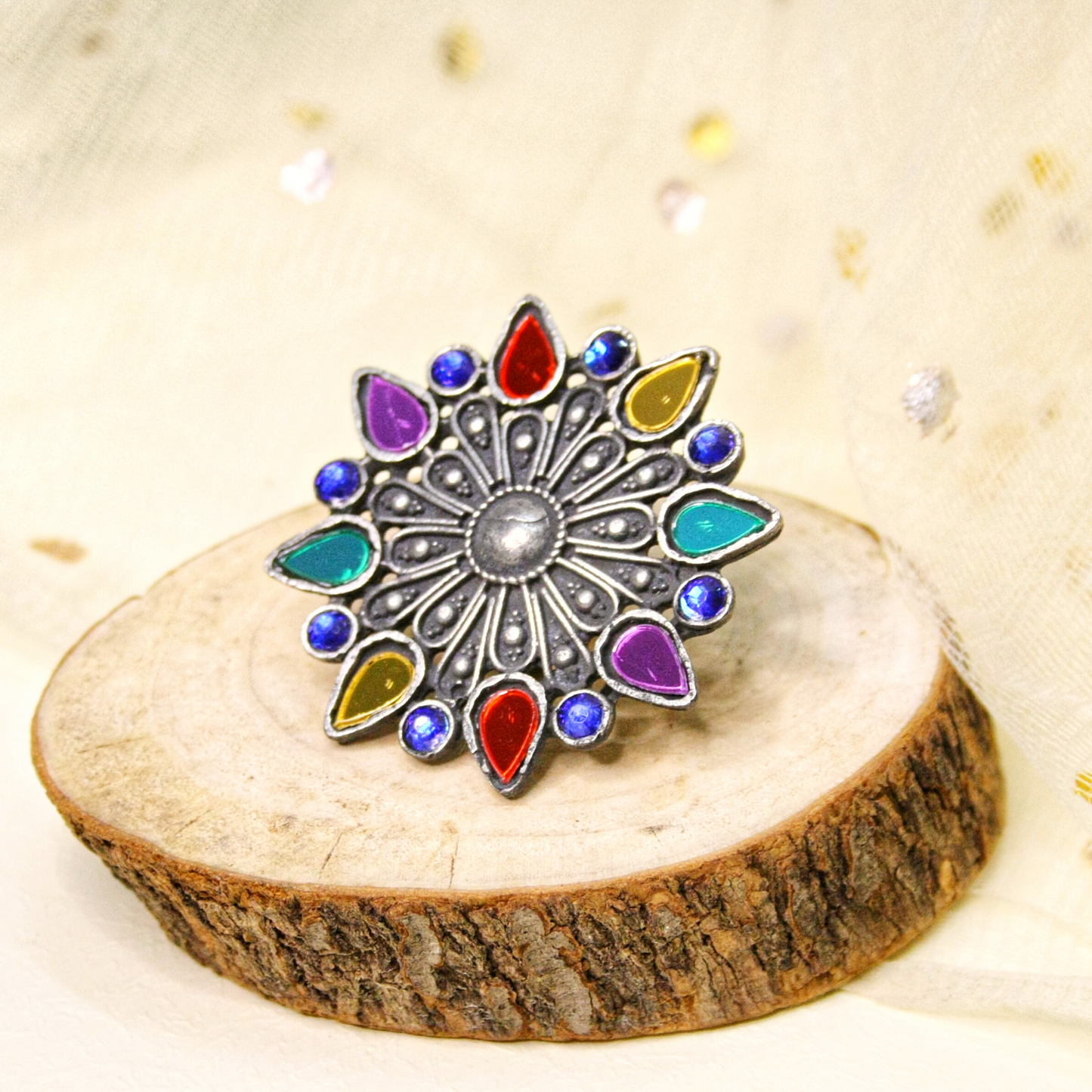 The Artistic Gem Afghani Adjustable Ring