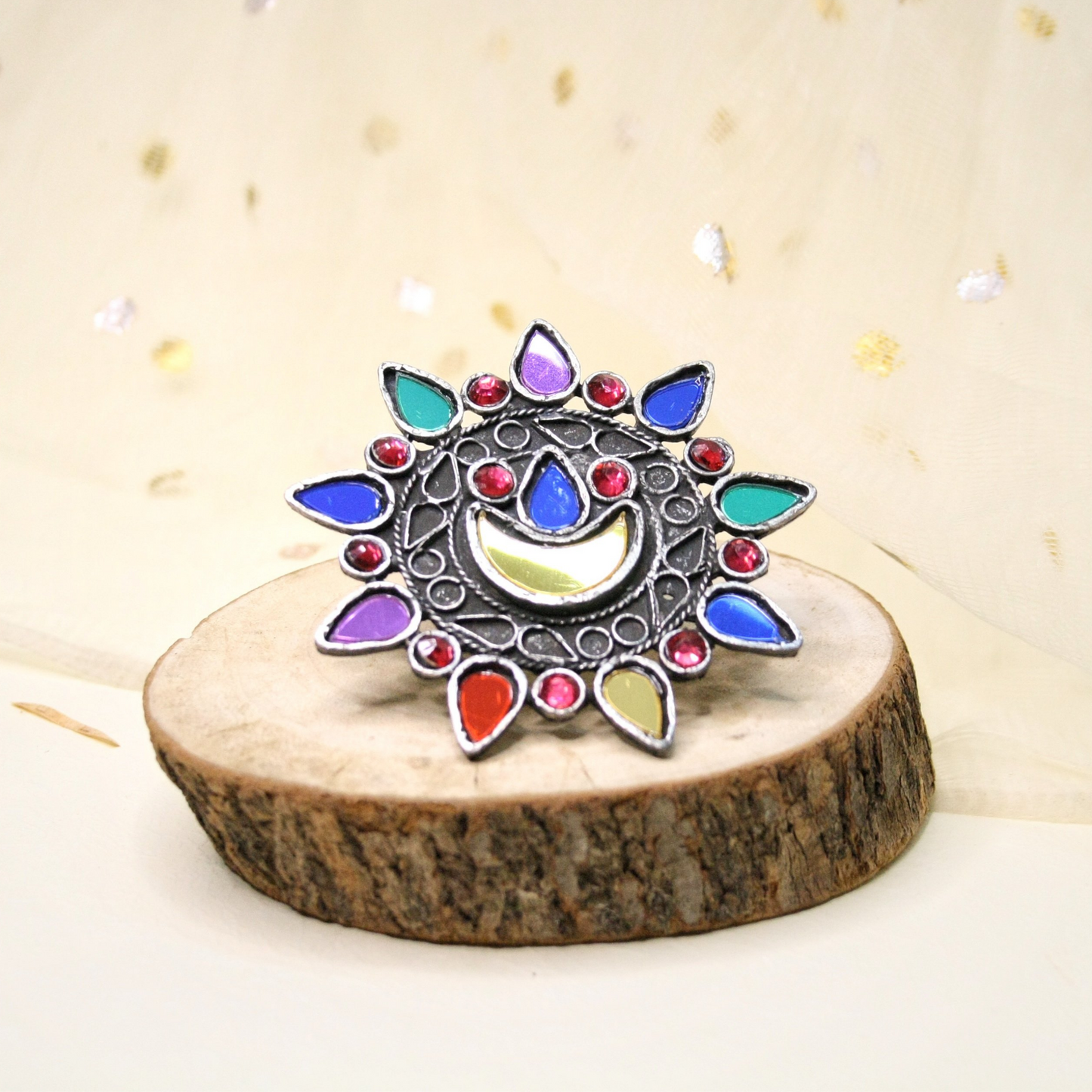 The Energetic Shield Afghani Adjustable Ring