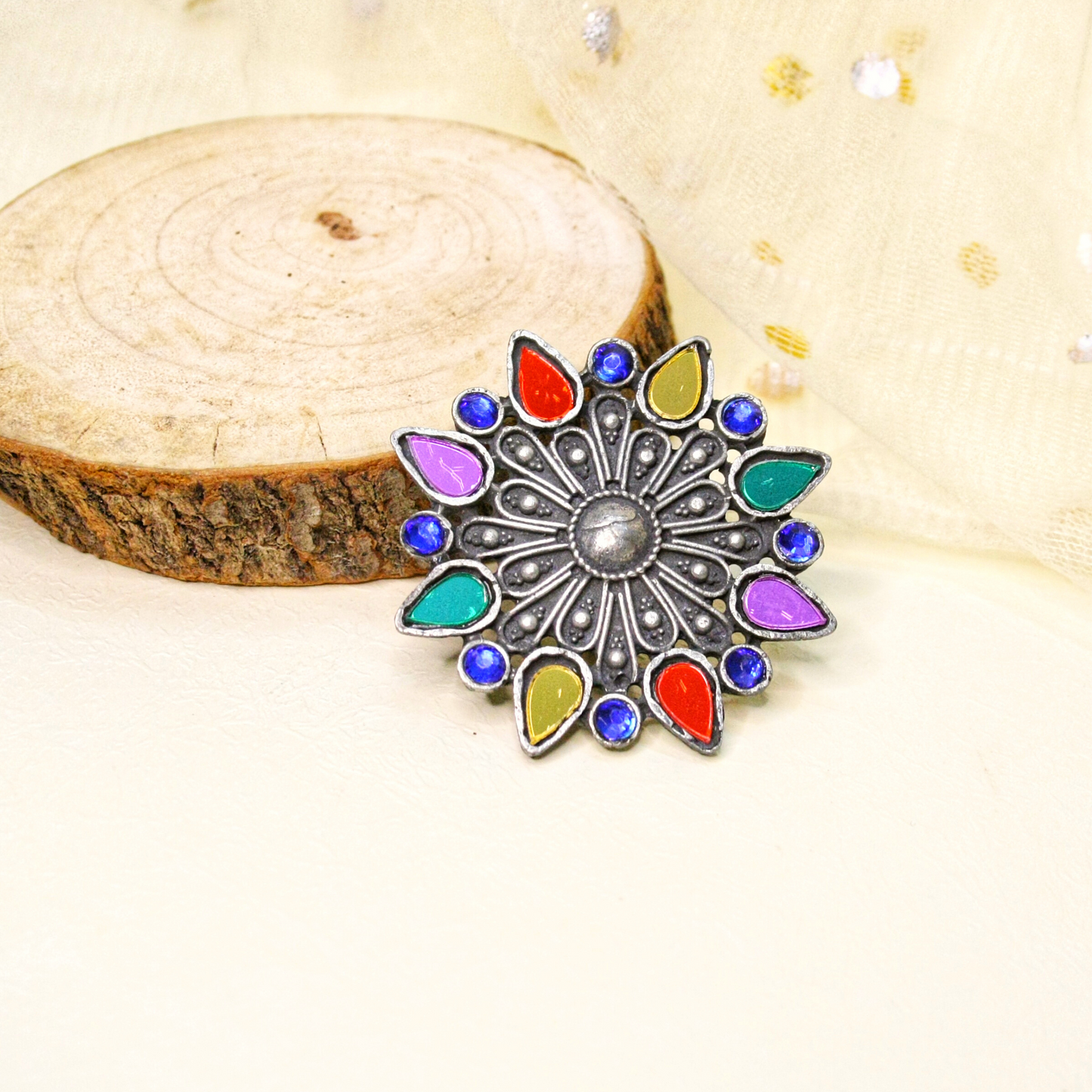 The Artistic Gem Afghani Adjustable Ring