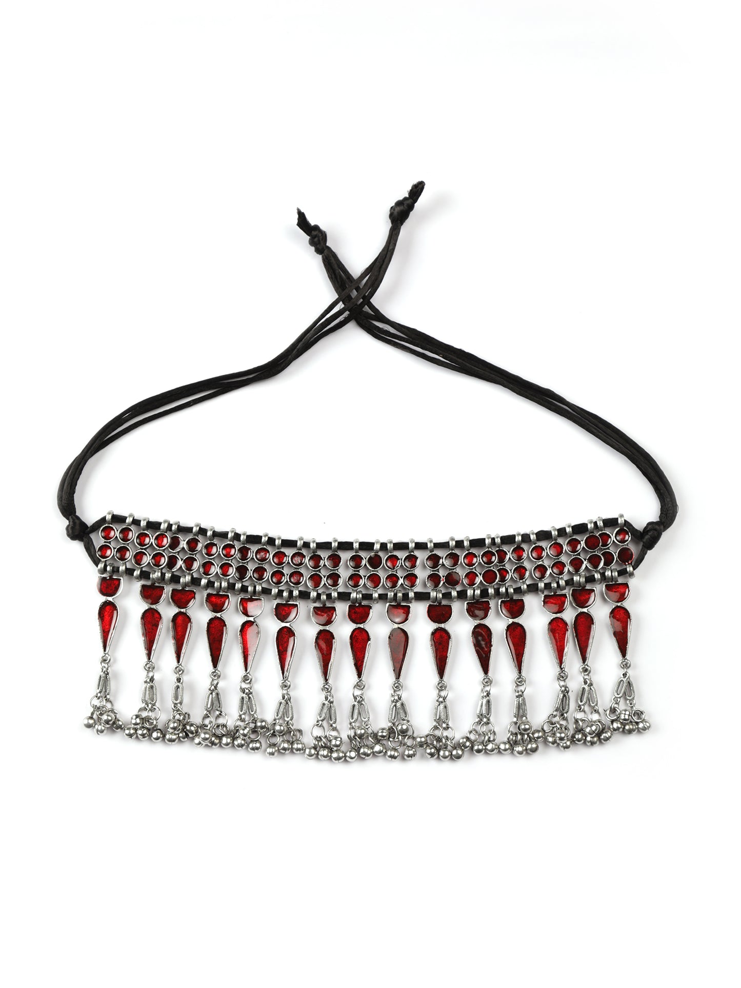 The Admirable Meena Trinky Choker Set in Red