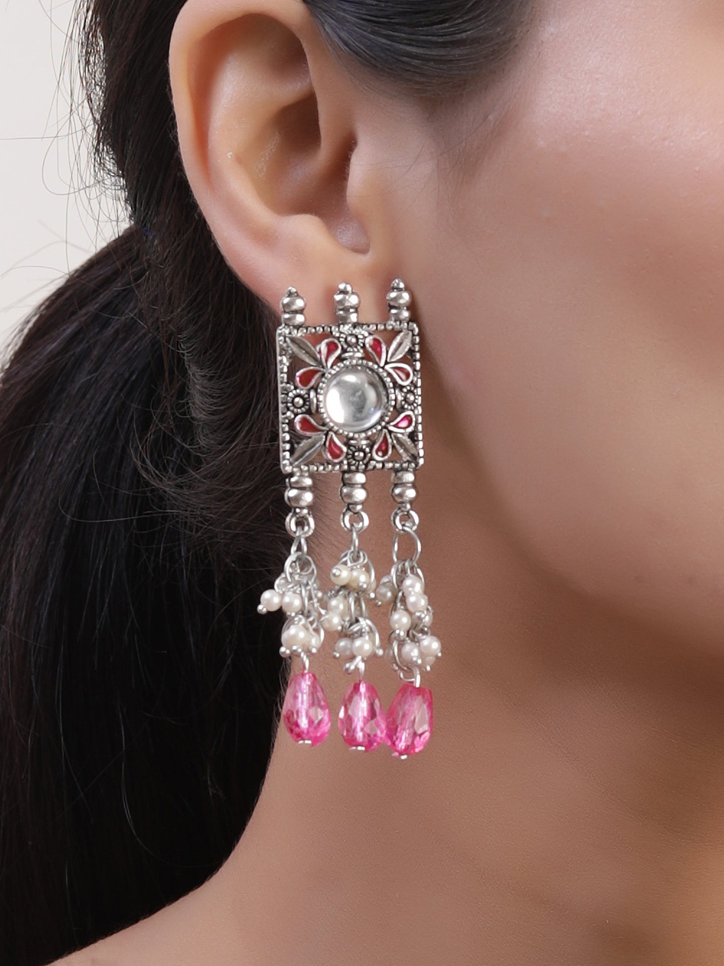 The Rhubarb Meena Choker Set in Pink