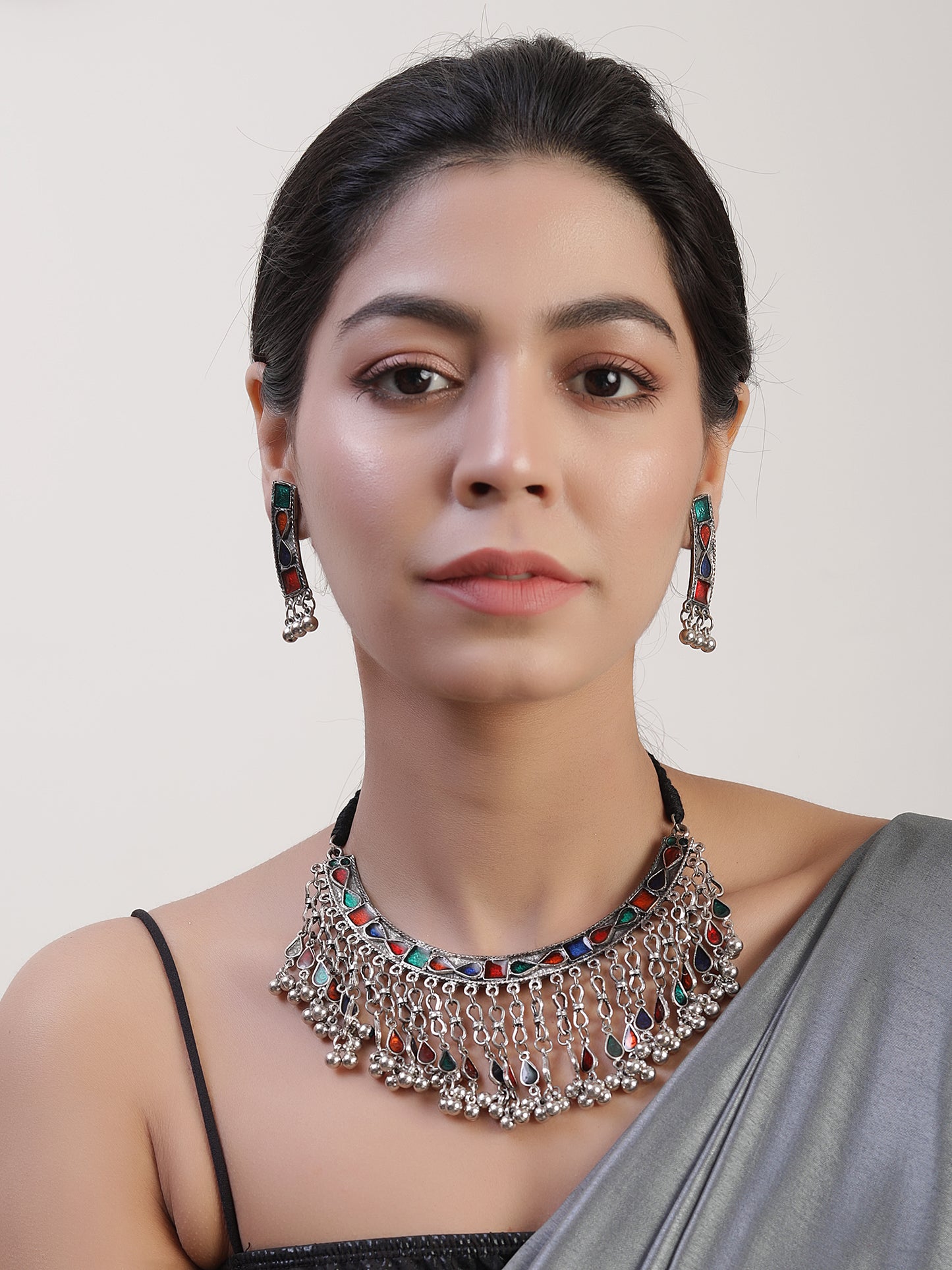 Multi-Colored Meenakari Necklace Set
