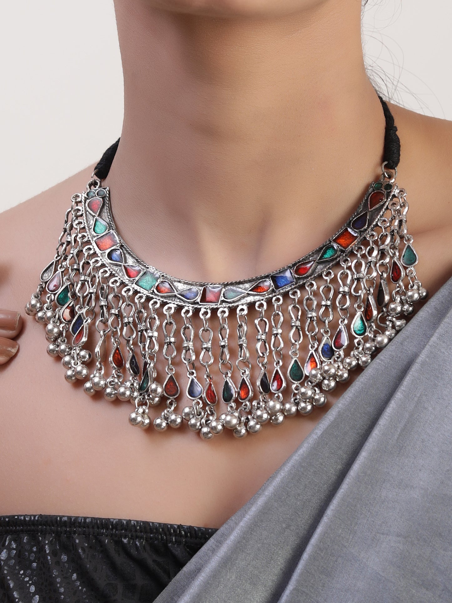 Multi-Colored Meenakari Necklace Set