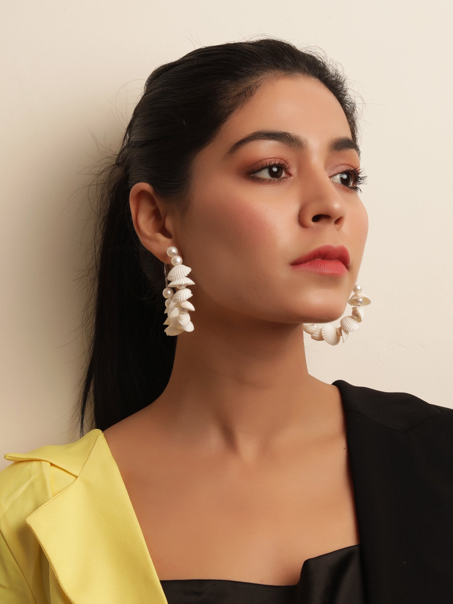The Screechy Shell Hoop Earrings