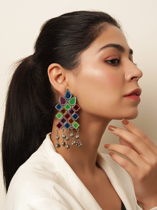 The Nirala Colorful Pallets Afghan Earrings