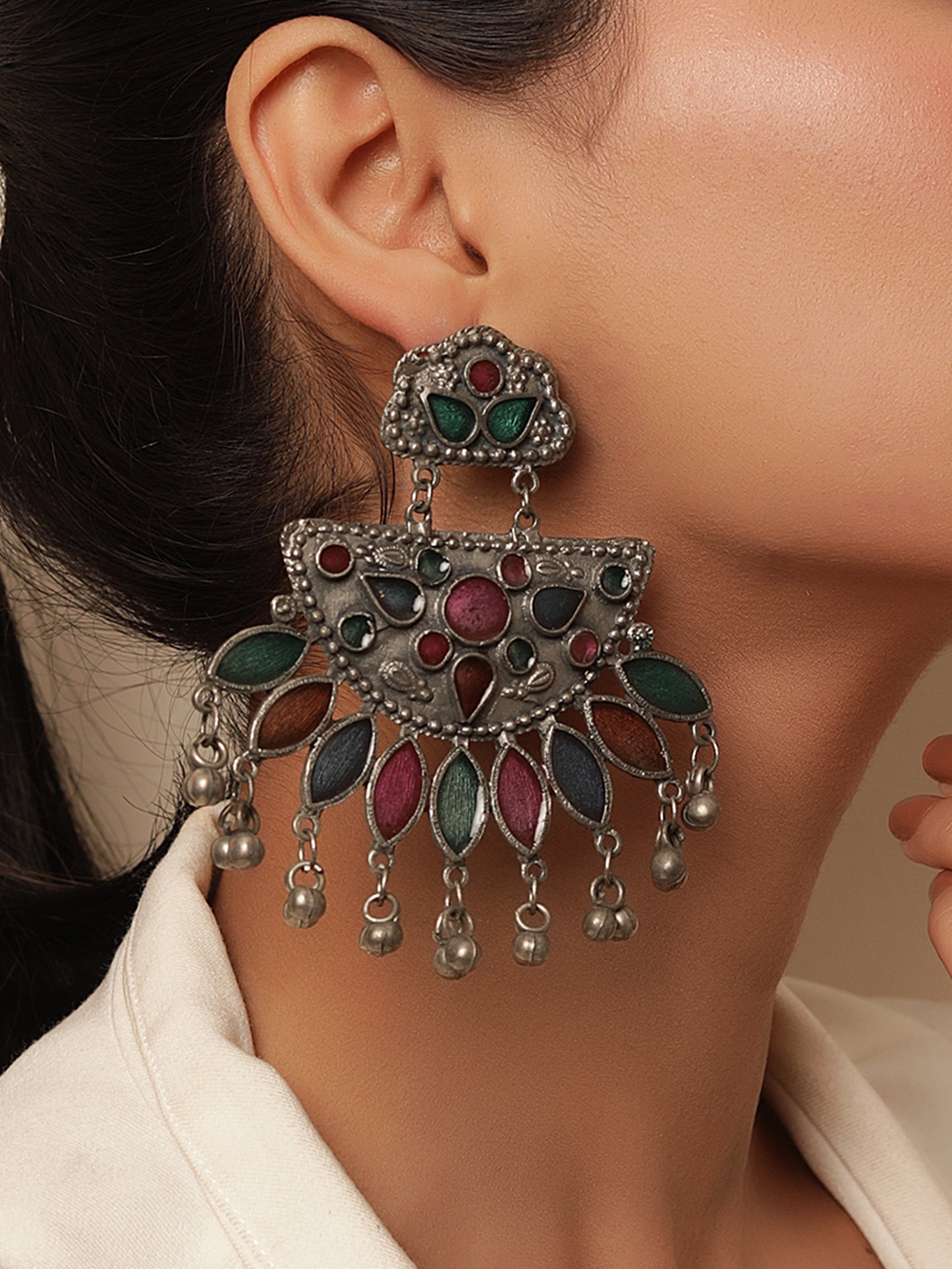 The Earthy Chand Meenakari Earrings