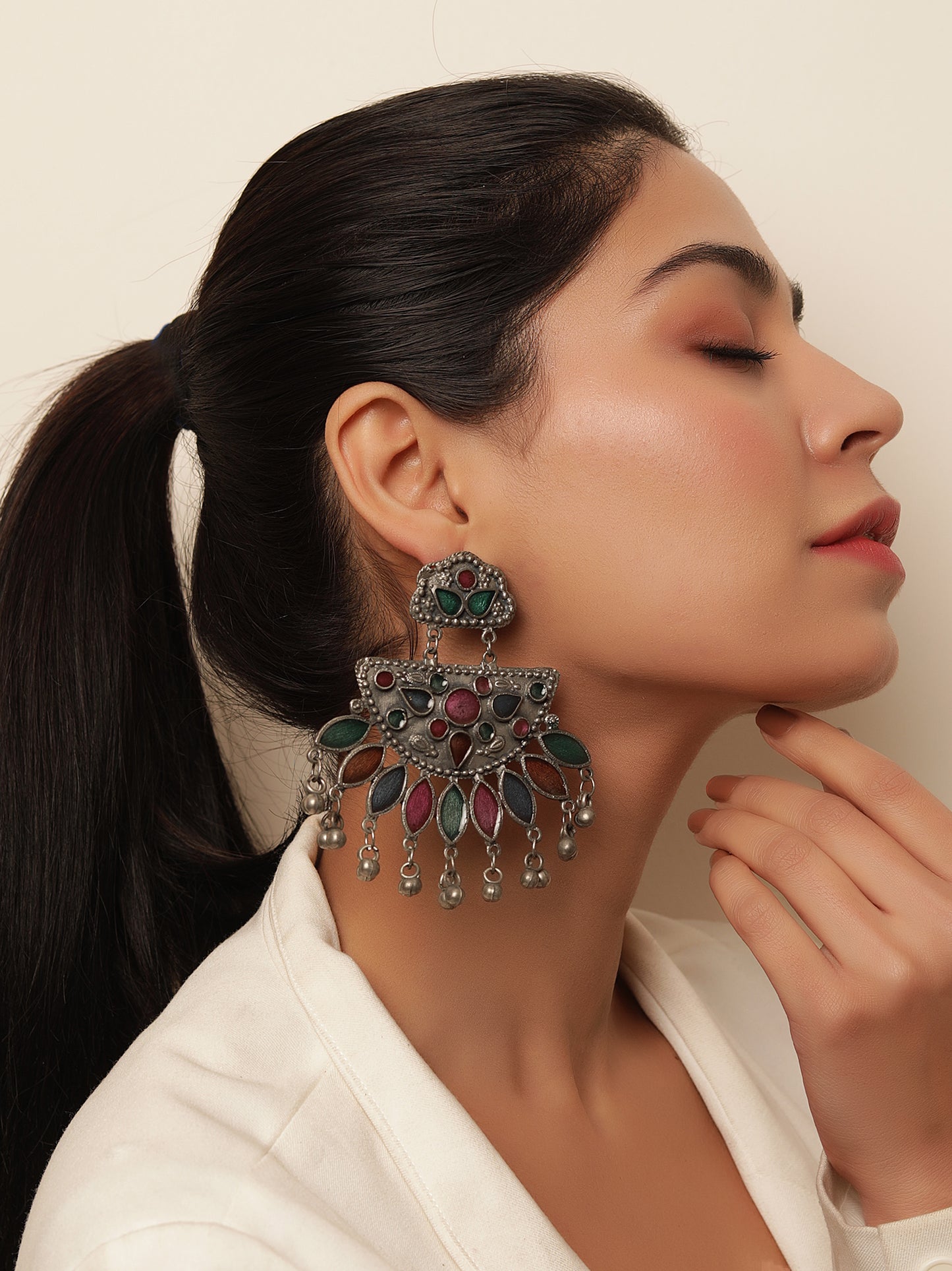 The Earthy Chand Meenakari Earrings
