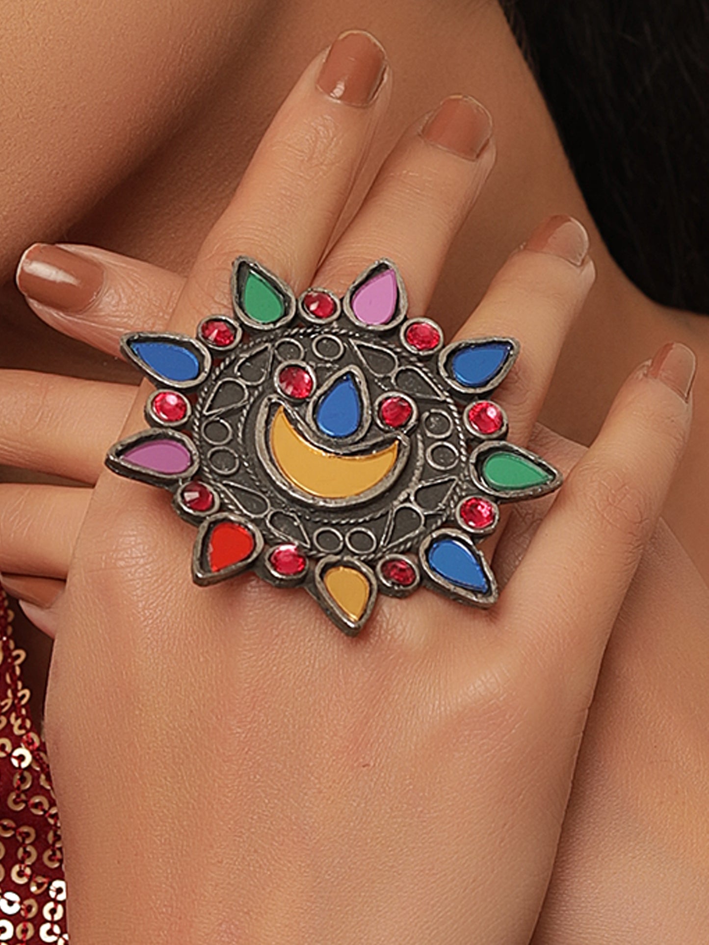 The Energetic Shield Afghani Adjustable Ring