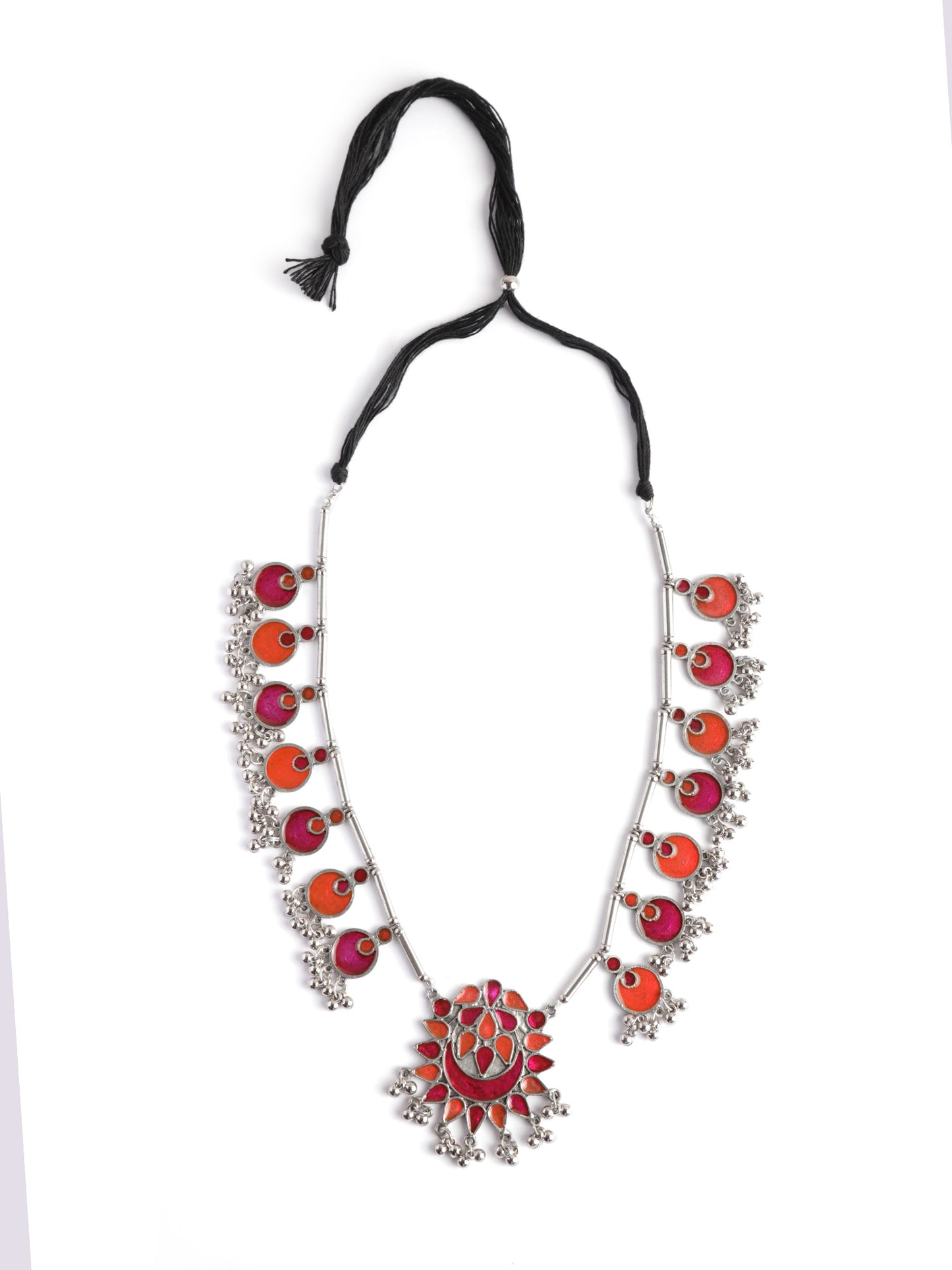 The Auriga Meenakari Necklace in Pink & Orange