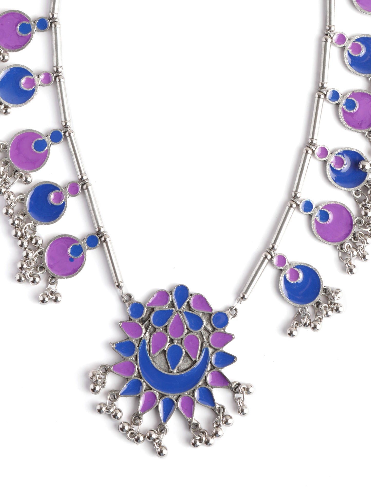 The Auriga Meenakari Necklace in Blue & Purple