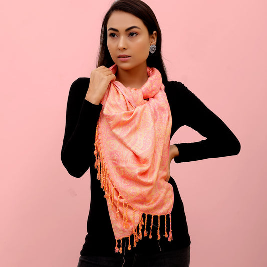 The Sultani Art Reversible Stole in Pink