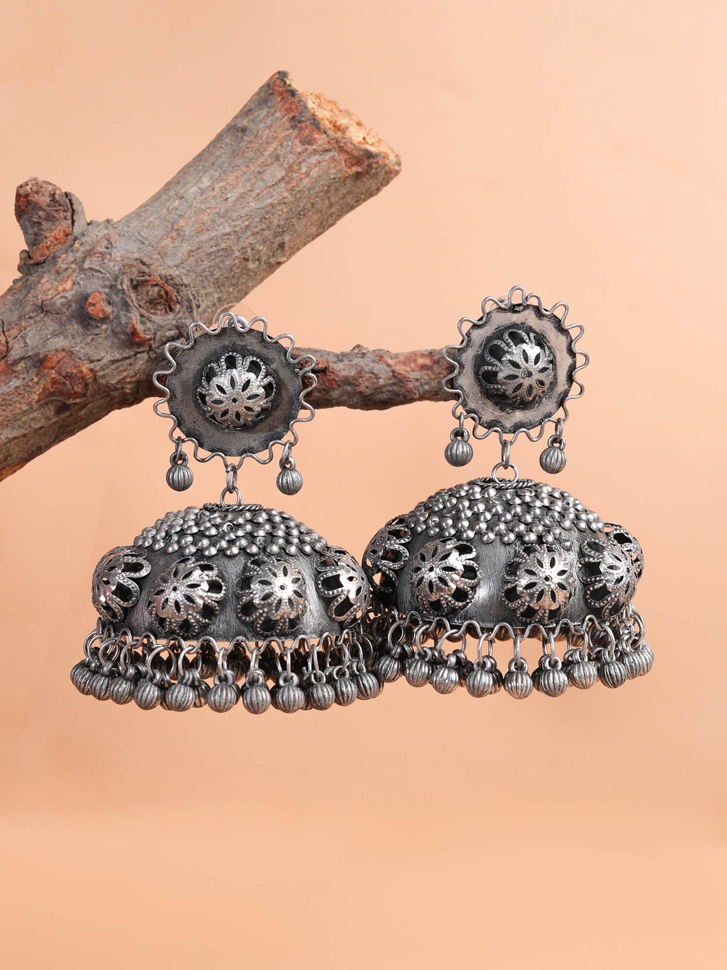 The Oversized Quirky Metal Bump Jhumkas