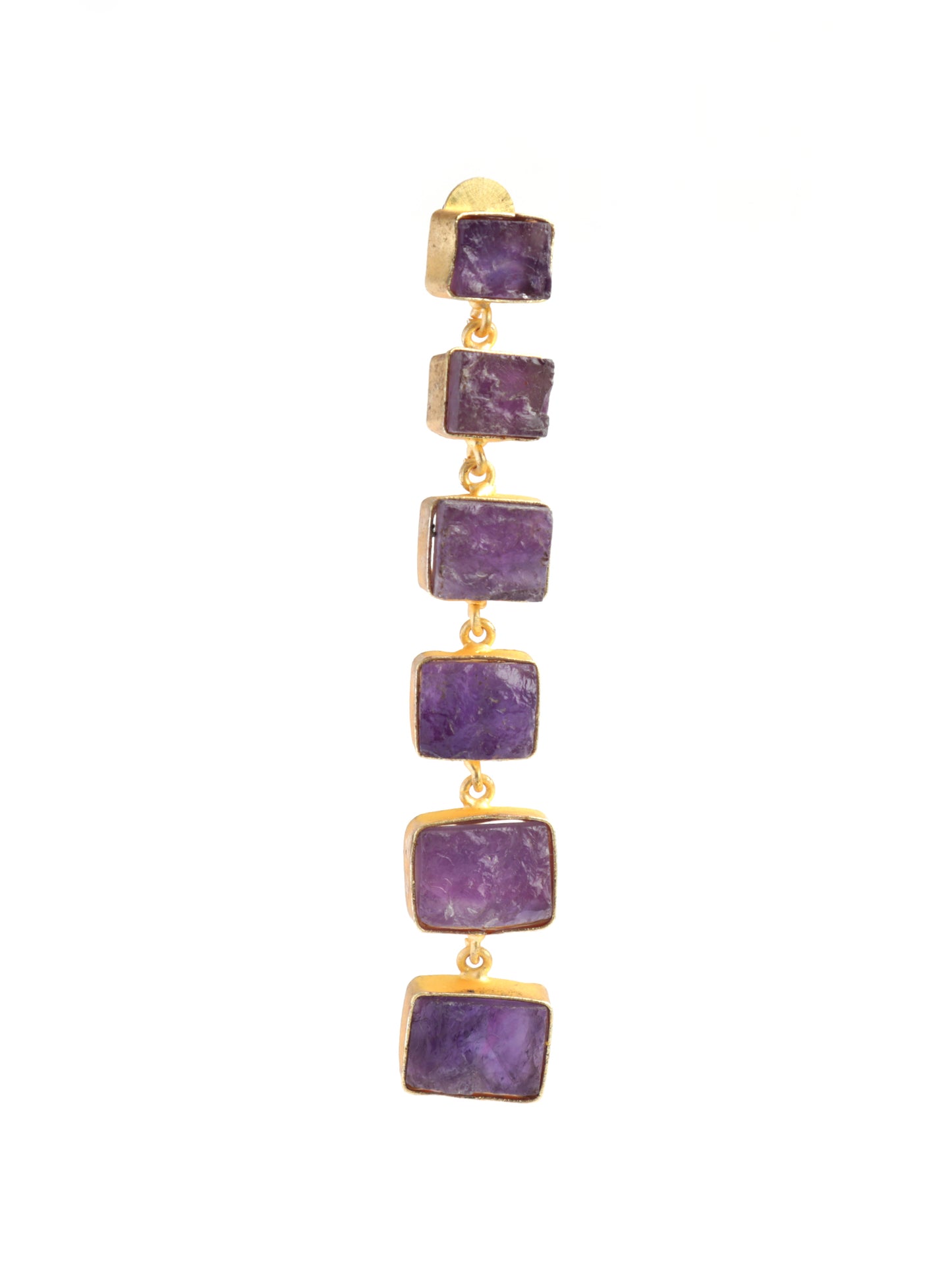 The Squared Sheesh Amethyst Earrings