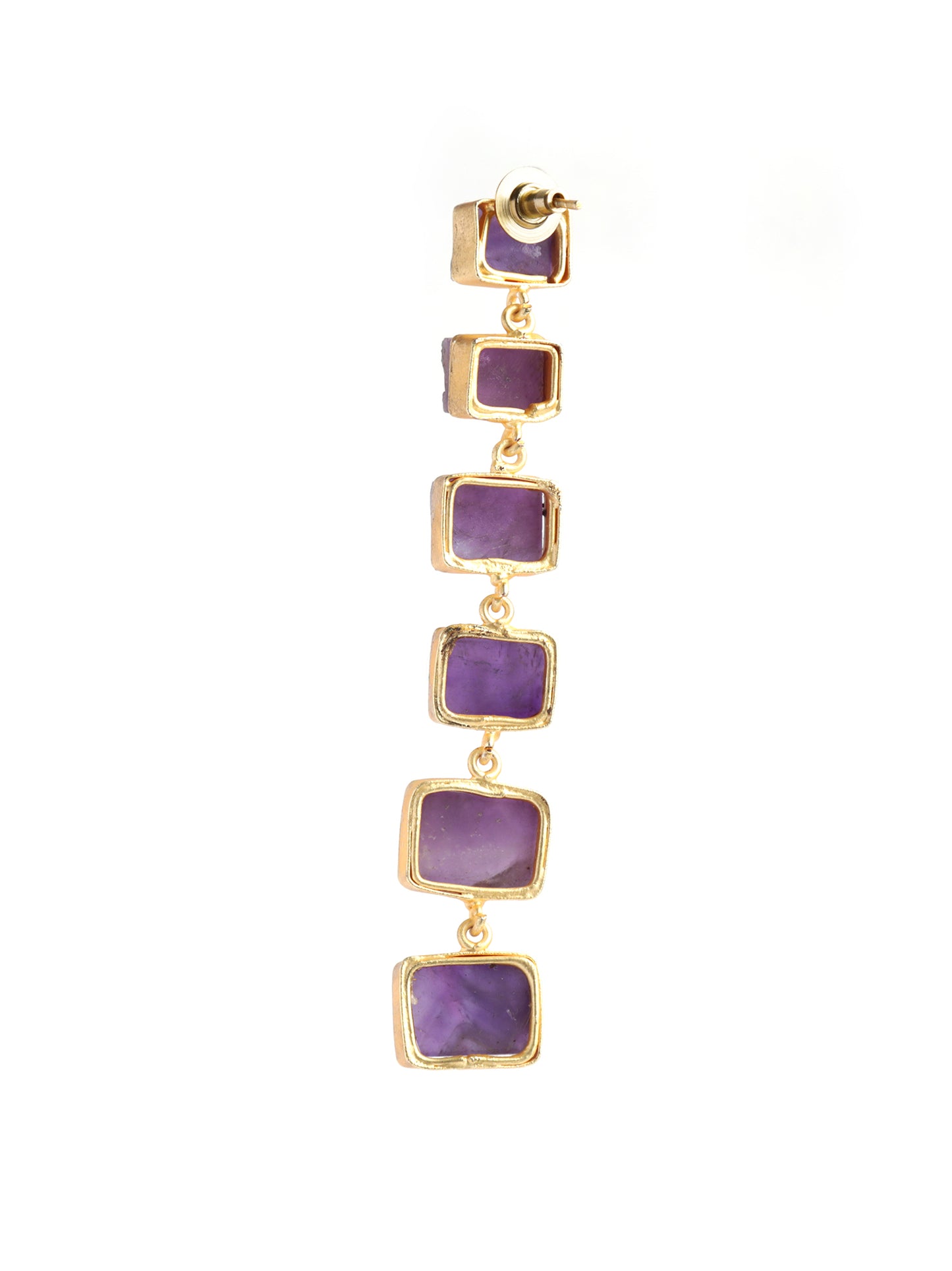 The Squared Sheesh Amethyst Earrings