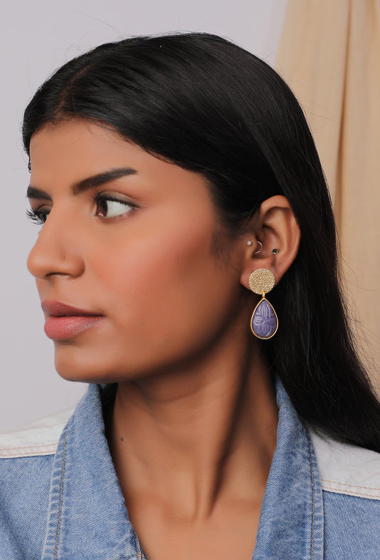 The Ravishing Blueberry Pendant Earrings