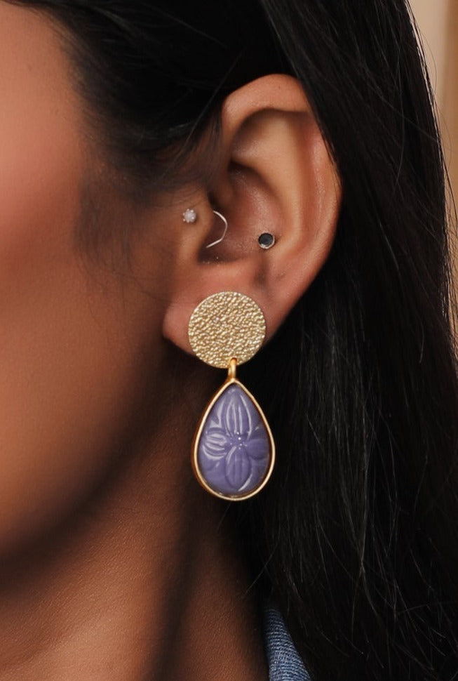 The Ravishing Blueberry Pendant Earrings