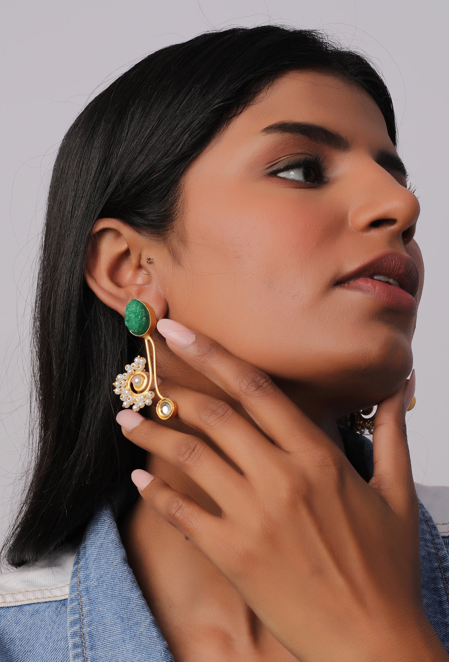 The Green Ornated Saxophone Earrings