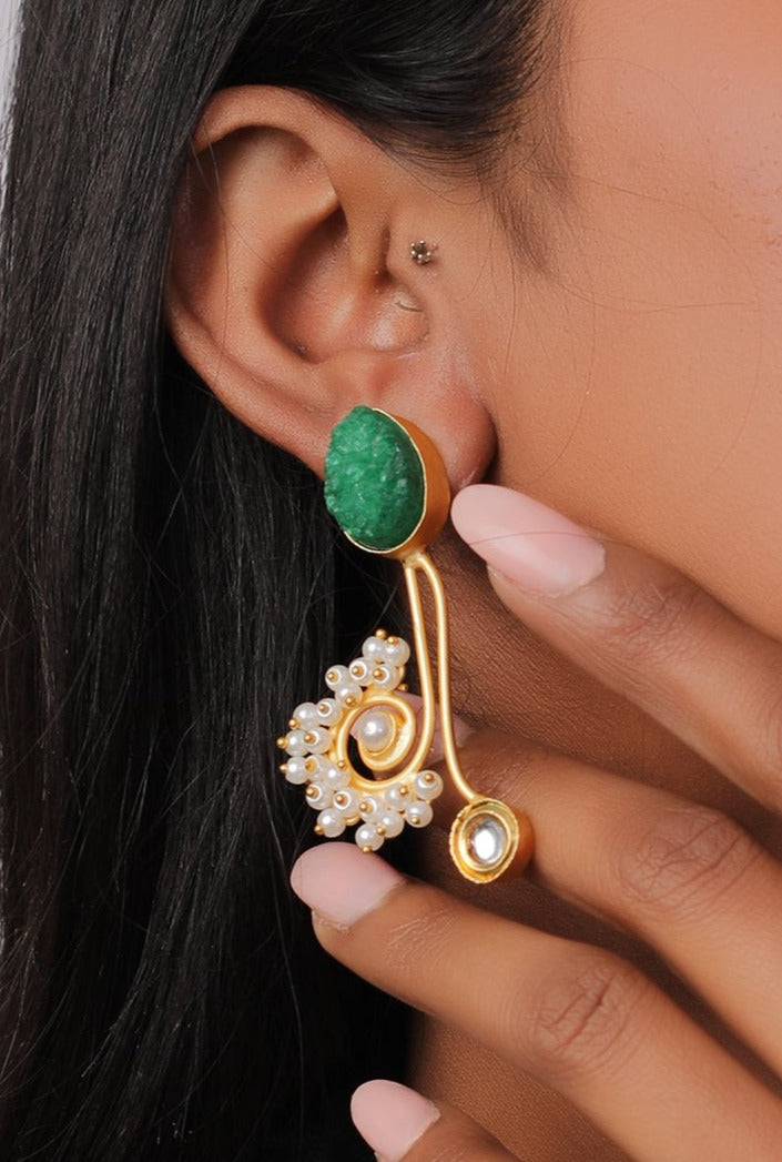 The Green Ornated Saxophone Earrings