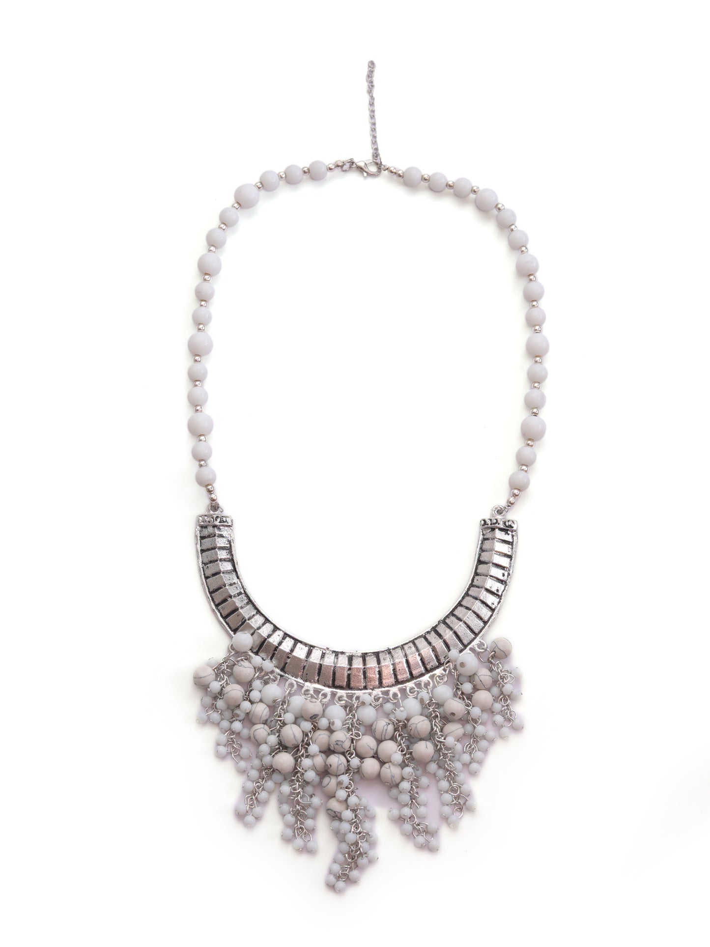 The Hasli White Beaded Panicle Necklace