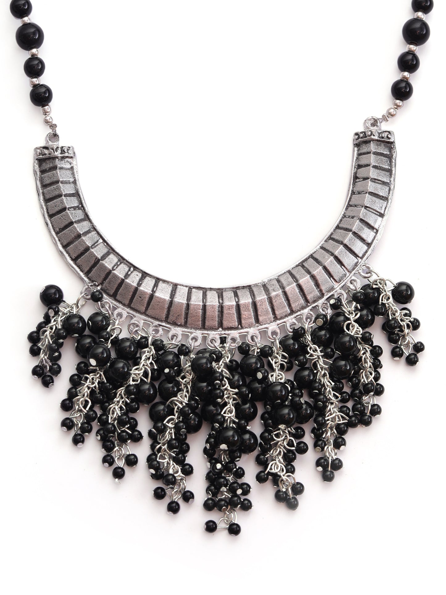 The Hasli Black Beaded Panicle Necklace