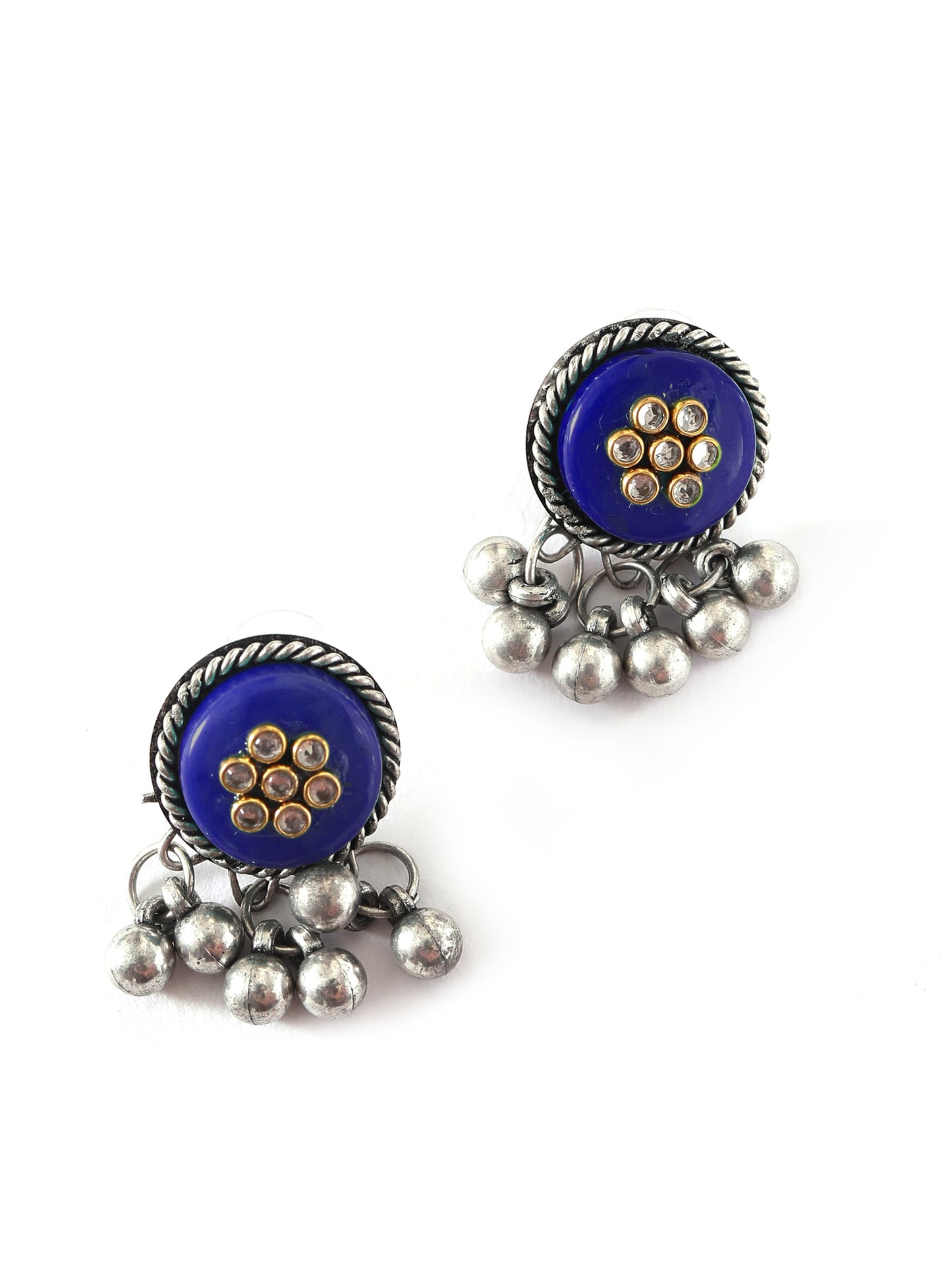 The Treasure Globe Necklace Set in Blue Stone