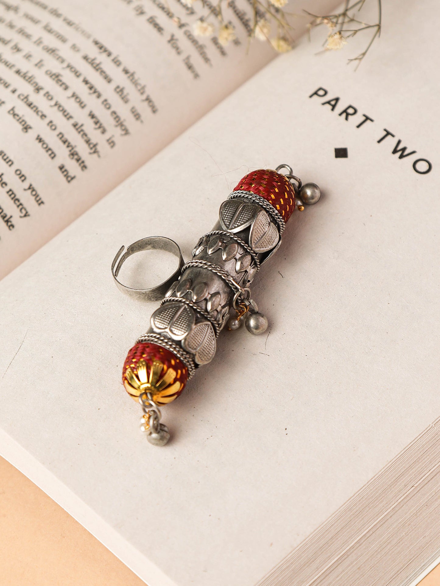 The Red Jewel Caterpillar Ring