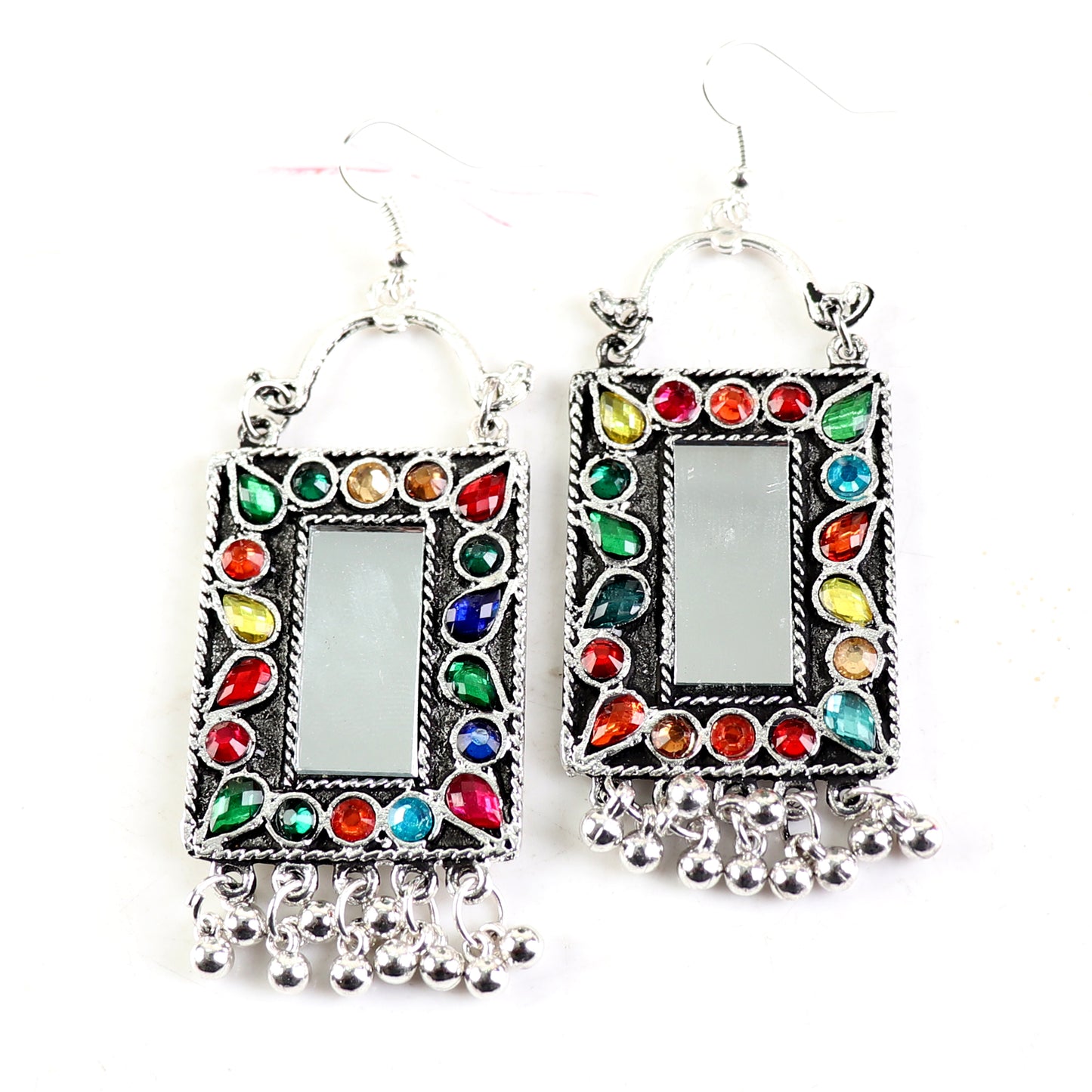 Earrings,Rectangle Mirror Earrings in Multicolor - Cippele Multi Store