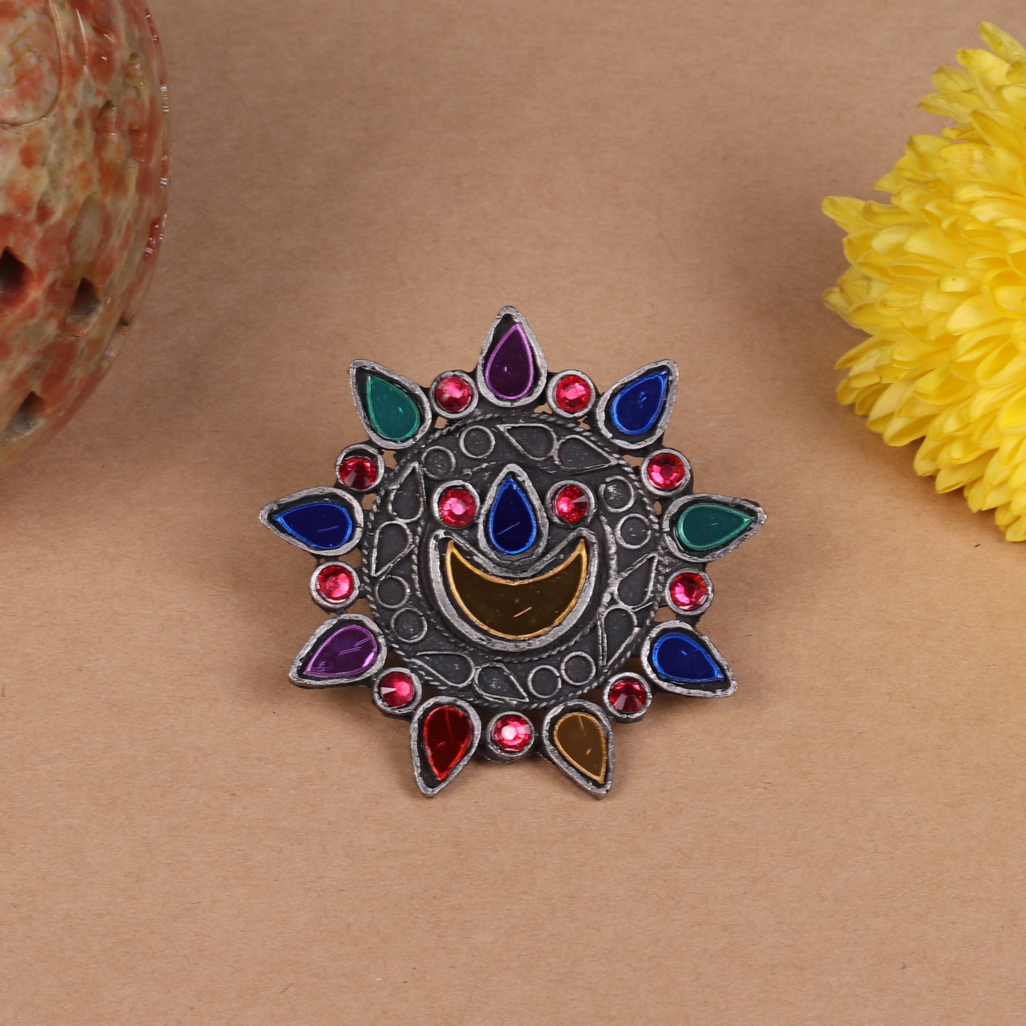 The Energetic Shield Afghani Adjustable Ring