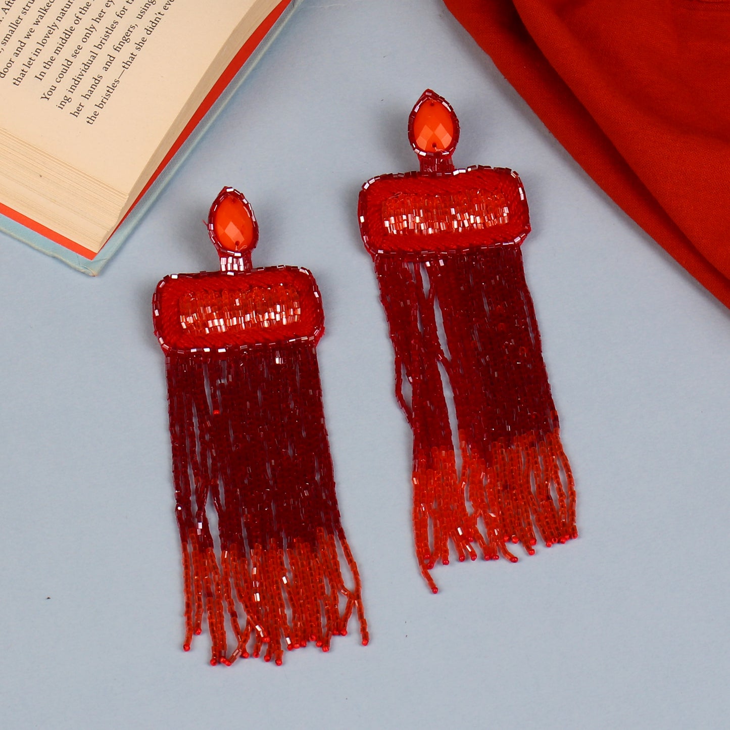 The Jelly Frills Beaded Earrings in Shades of Orange