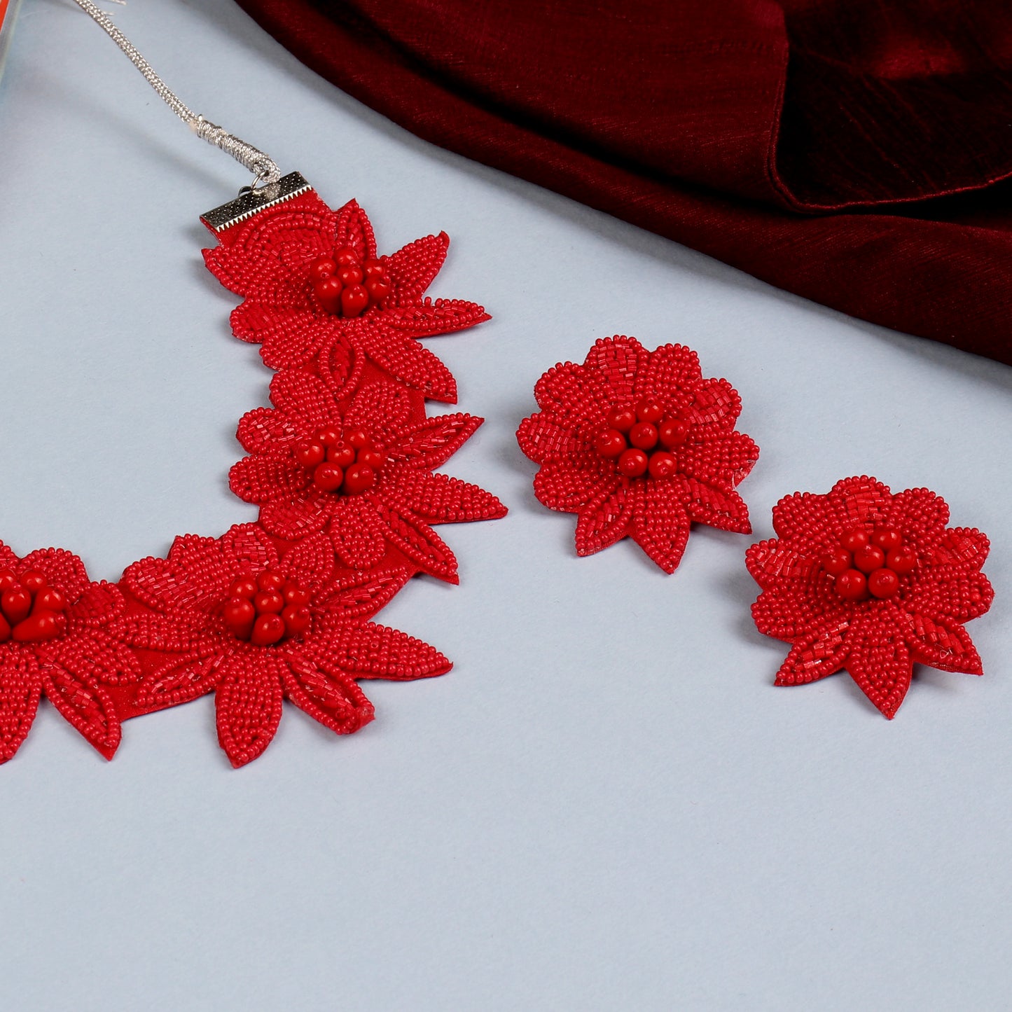 The Locust Necklace Set in Red