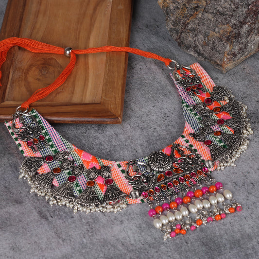 The Maharani Haar in Pink & Orange