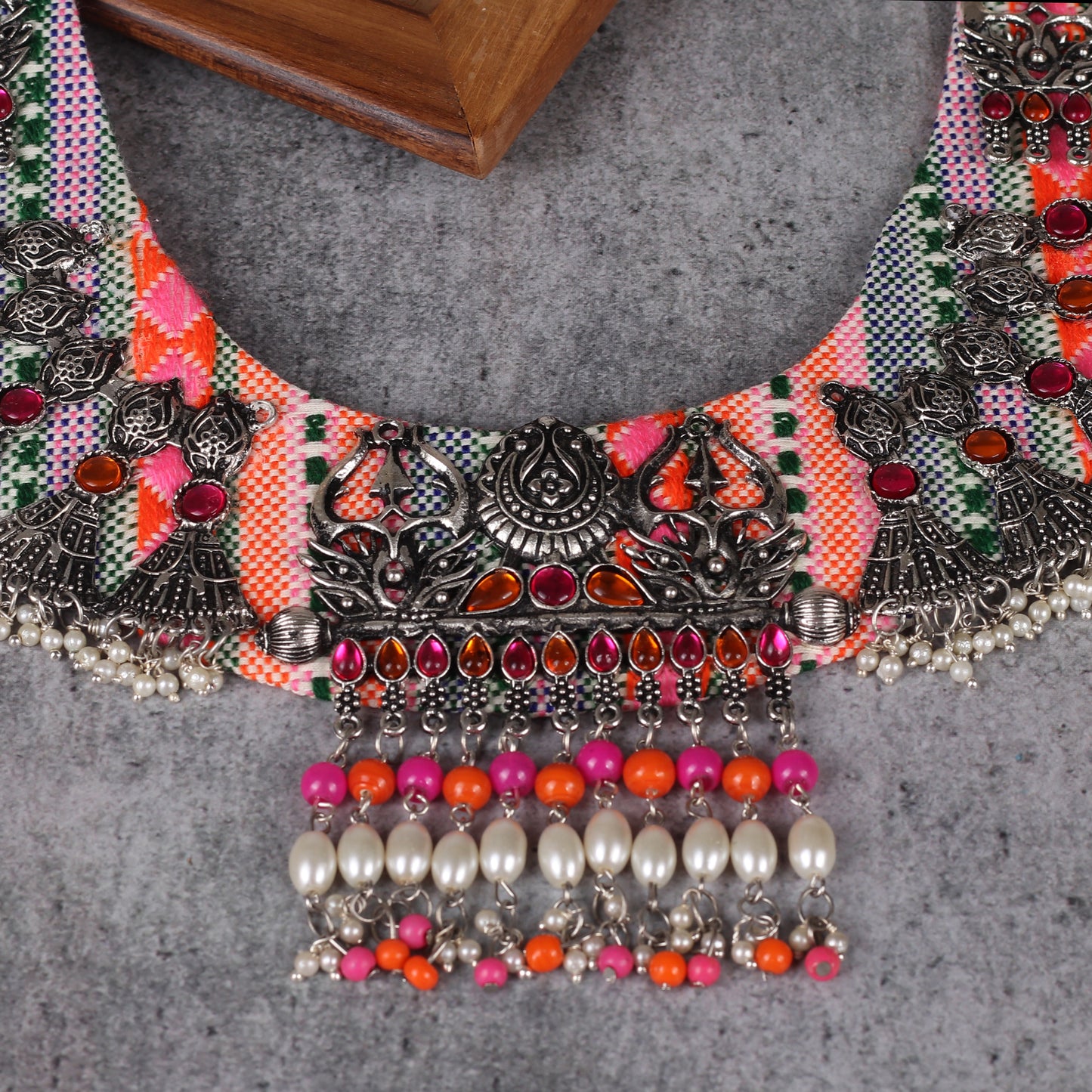 The Maharani Haar in Pink & Orange