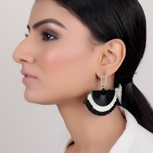Earrings,Black Tassel Earrings - Cippele Multi Store