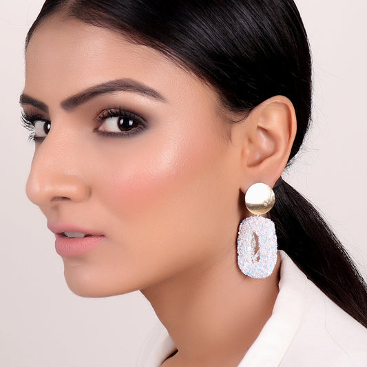 Earrings,Dazzling Earrings in white - Cippele Multi Store