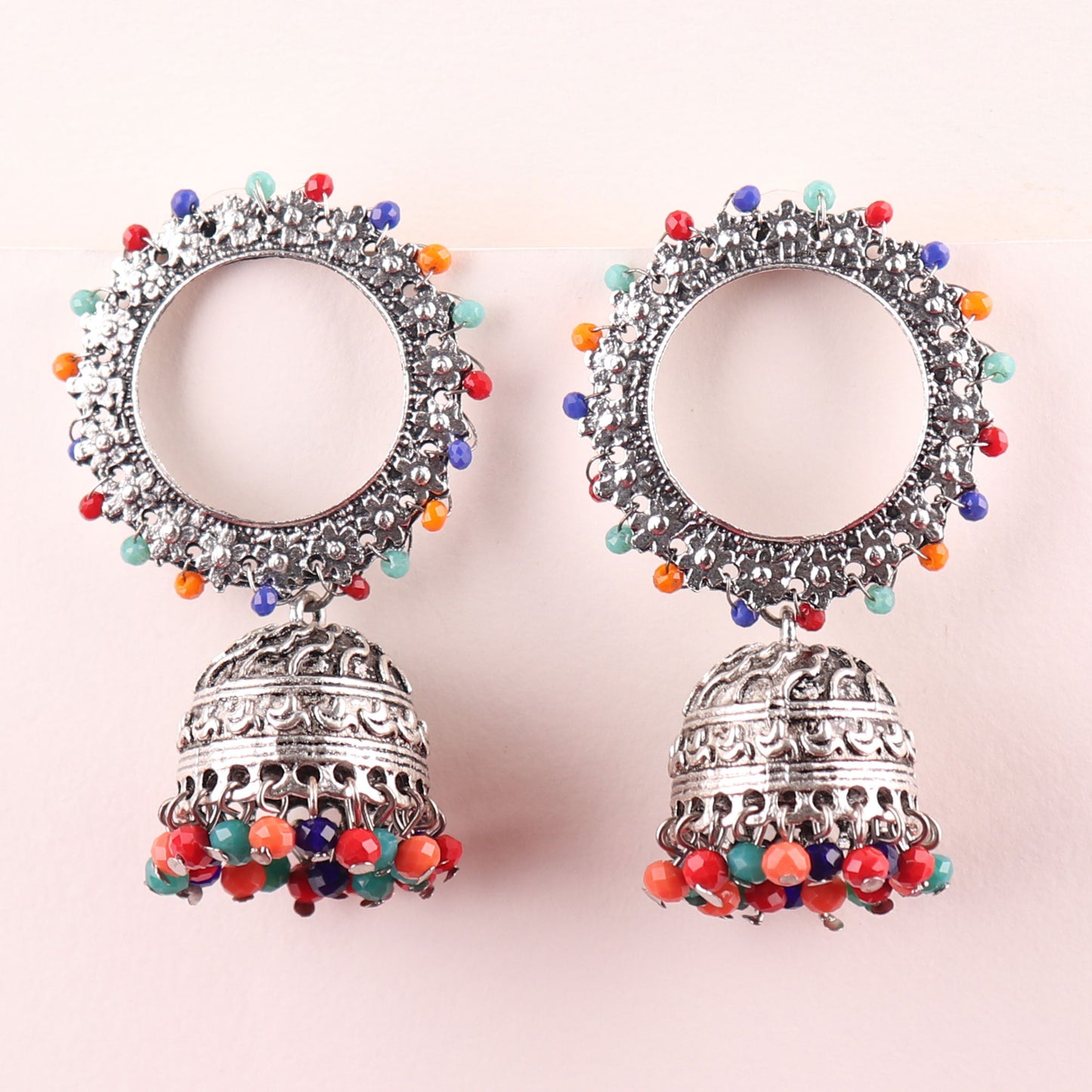Earrings,Endearing Earrings with Jhoomer in Multicolor - Cippele Multi Store