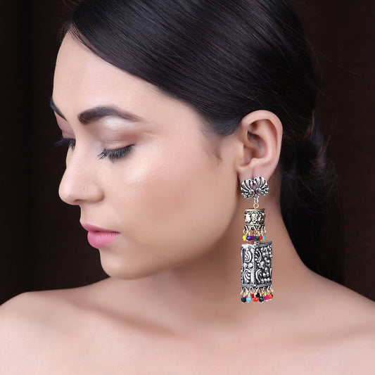 Earrings,The spirited Peacock Pair Earring in Multicolor Beads - Cippele Multi Store