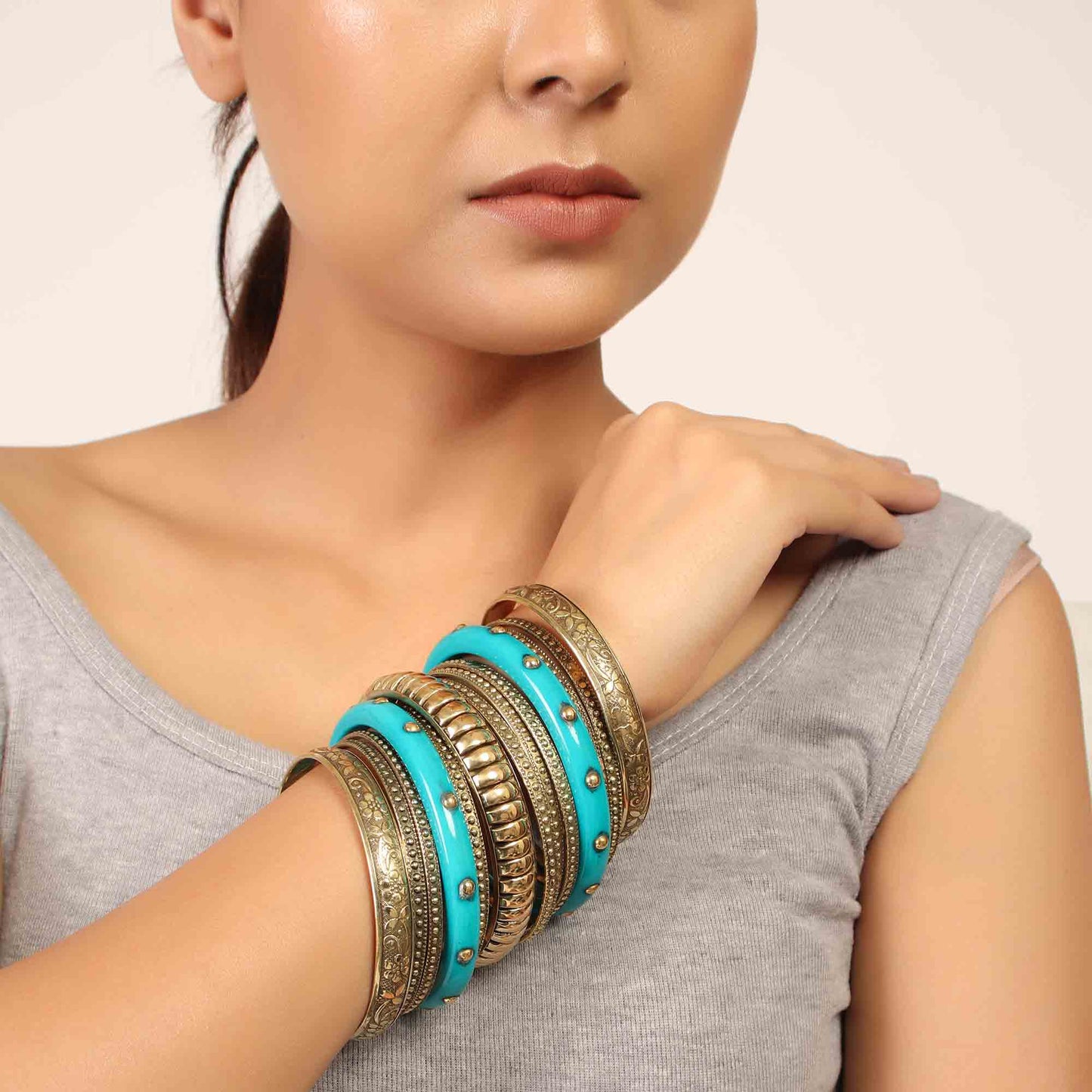 Hand Cuff,Exquisite Medieval Bangle Set in Green - Cippele Multi Store