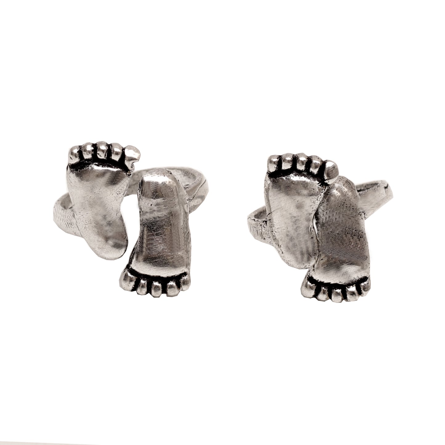 Footsteps Brass Toe Rings (Set of 2)