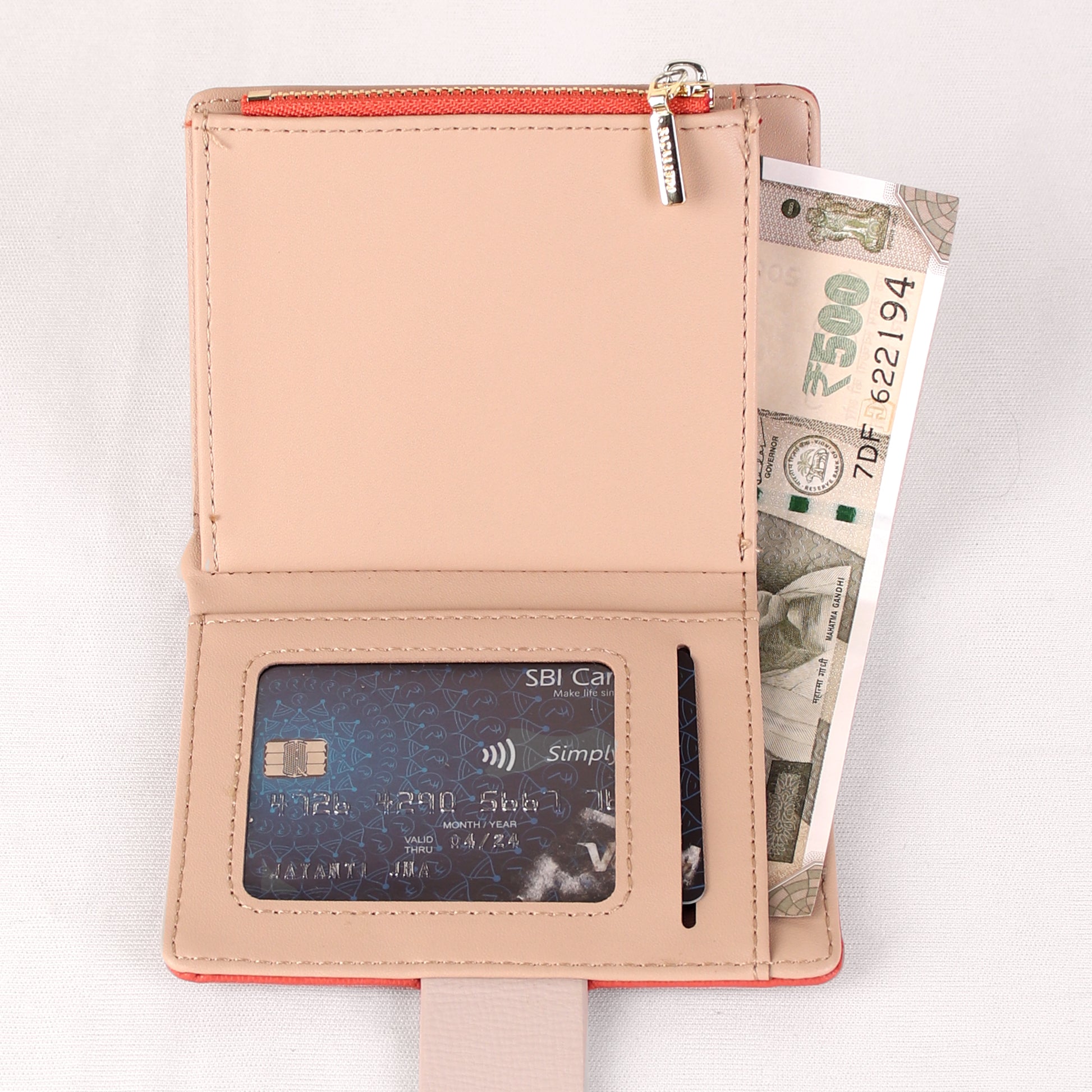 Wallet,The Peach Wallet with an Art - Cippele Multi Store